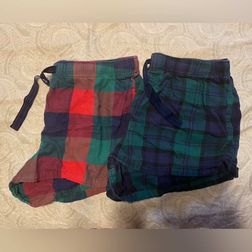 Old Navy Plaid Sleep Shorts Set in Red, Green, Navy